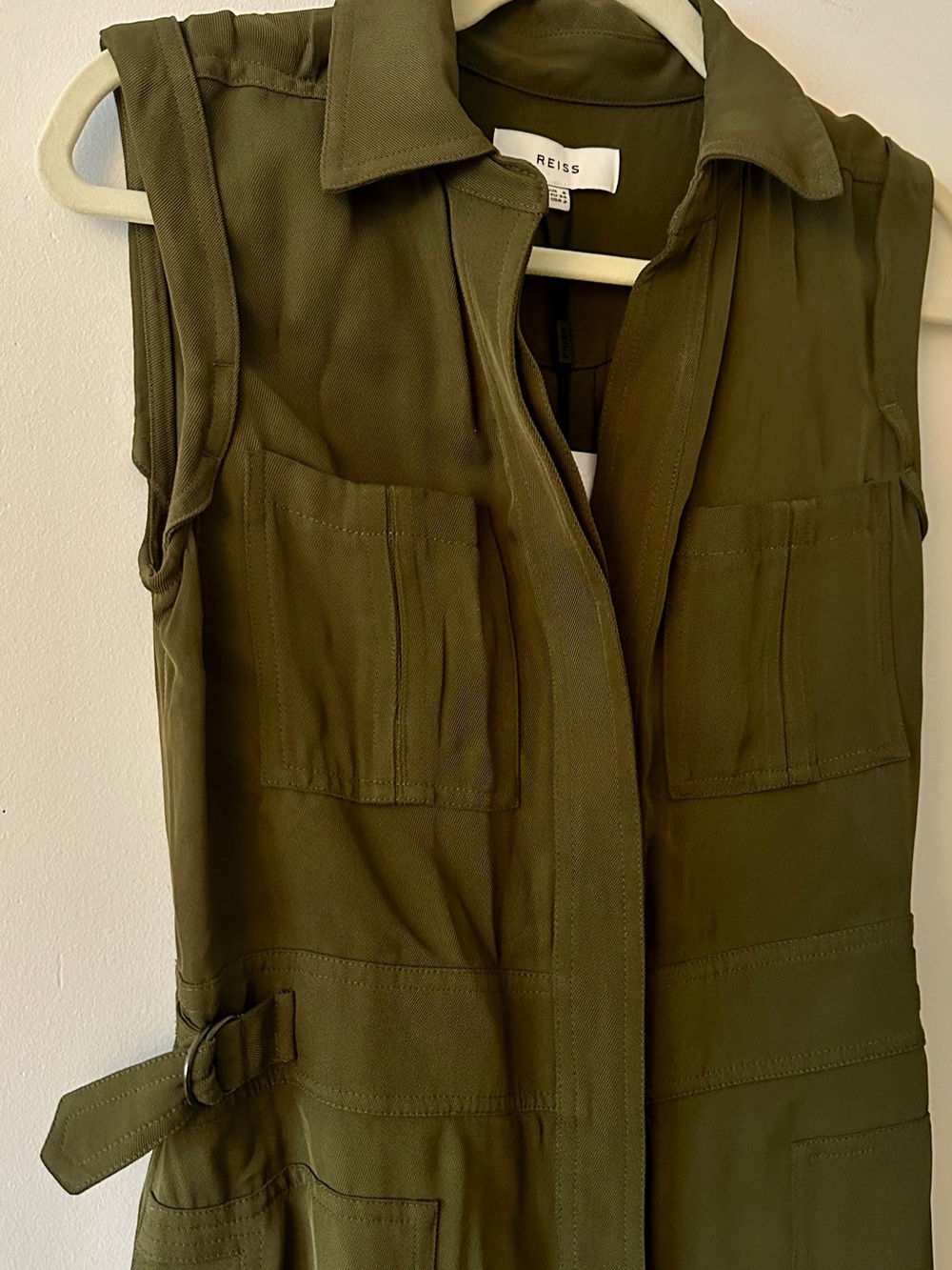 NWT Reiss Effie Sleeveless Utility Midi Dress - Picture 7 of 14